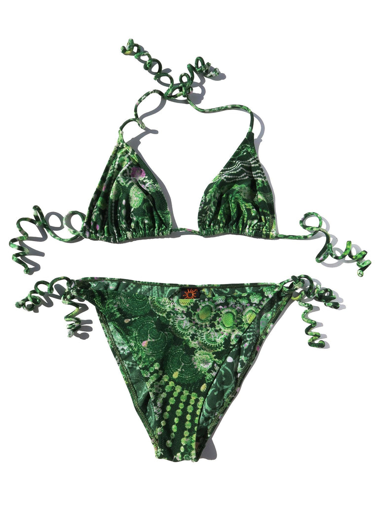 Jewel Print JPG Bikini with Spiral Ties Sz 42 - DMT VINTAGE