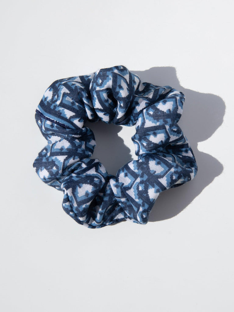 Blue and White Handmade Dior Scrunchie - DMT VINTAGE