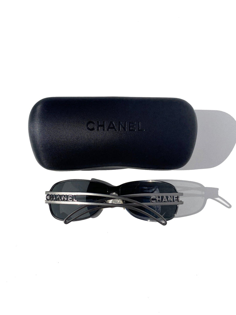 Silver CHANEL Aviator Sunglasses - DMT VINTAGE