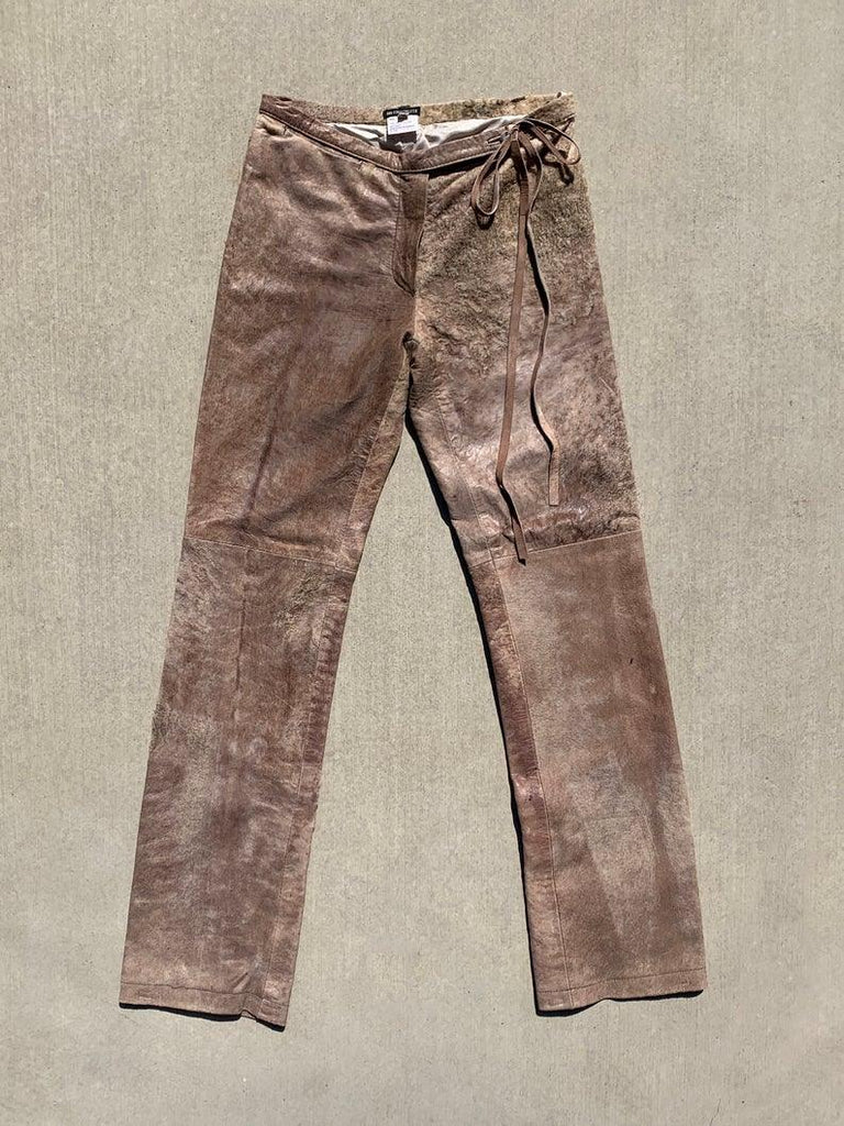Vintage Ann Demeulemeester Leather and Suede Pants Sz 38 - DMT VINTAGE